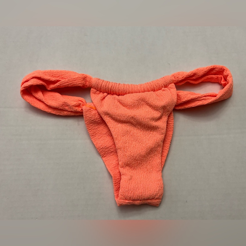 New! ViX by Paula Hermanny Women Textured Solid Orange Bikini Bottom Size XS